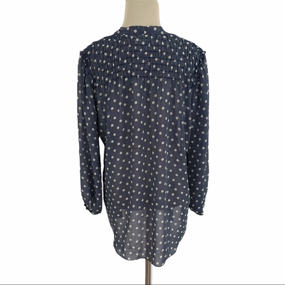 MAX STUDIO | Navy Polka Dot Blouse NWOT - Picture 5 of 12
